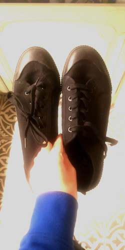 Black canvas shoes size 8 - canvas, uk