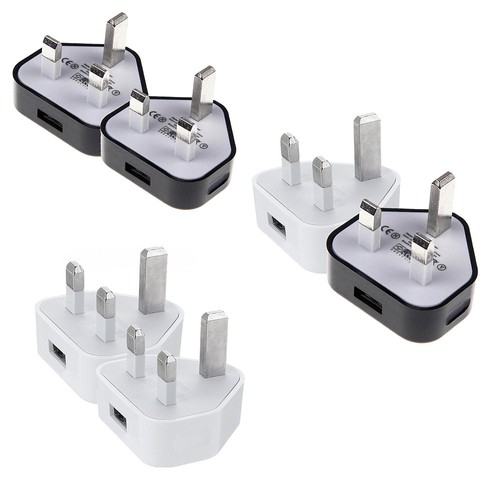 2pc 3pin mains - wall, usb