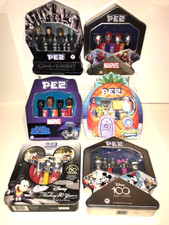 Lot 6 PEZ DISPENSER SETS in Tins SpongeBob, Mickey Mouse Marvel, Game of Thrones