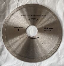 Sabre Cut 110mm Continuous Rim Disc Diamond Blade for Grinders and Tile Cutters