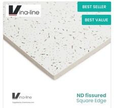 Suspended Fissured Fine ND Acoustic Office Ceiling Tiles 600x600mm