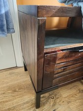 Tables x 2 Detroit Solid Hardwood and Metal 1 Drawer Bedside Table