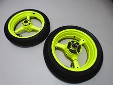 GENUINE KAWASAKI ZX-10R 2011-15 WHEELS WITH MICHELIN POWER RAIN TRACK TYRES