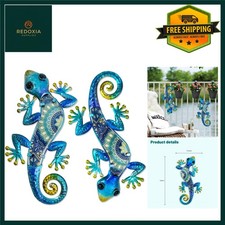 Vibrant Metal Gecko Wall Art