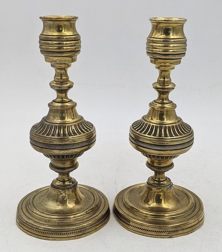 Pair victorian brass - pair,