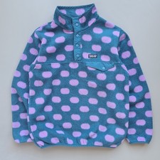 Patagonia Girl's Lightweight Synchilla Snap-T Polkadot Size L (12)