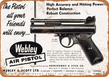 METAL SIGN - 1959 Webley Air Pistols - Vintage Look Reproduction