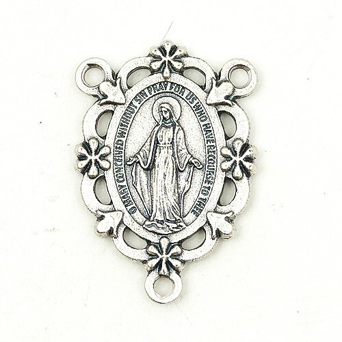 Ornate miraculous medal rosary - ornate,