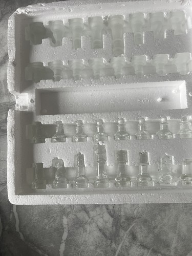 Glass chess set with clear - chess, &