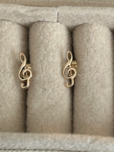 14ct yellow gold stud - , earrings