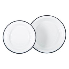 2 Piece White Enamel Deep