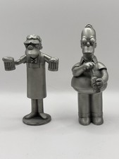 Vintage Simpsons Metal Barware Moe & Homer Bottle Opener & Corkscrew Y2K