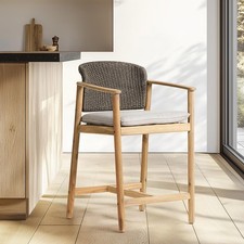 Jakarta Bar Stool Grey Fabric