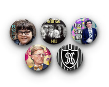 Grange Hill pin badges | 80s Kids TV Show | Roly | Bronson | Zammo | Retro Gift