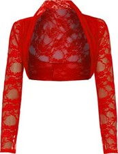 Womens Cropped Lace Shrug