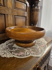 Vintage oak fruit bowl, turned