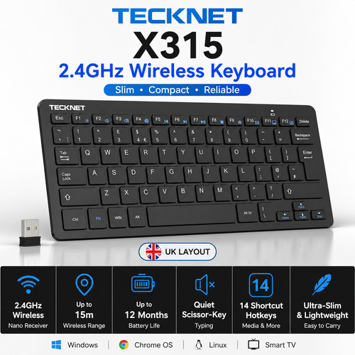 Tecknet wireless keyboard - 2.4g,