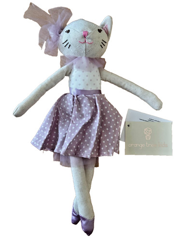 White cat ballerina rag - cat, doll