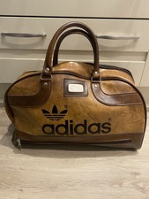 Adidas 1970s 'Peter Black' Brown Leather Vintage/ Retro Sports Bag Holdall