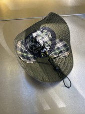 Barbour Sou’wester Mens S-M Olive Green Waxed Waterproof Hat Excellent Condition