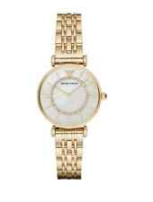 EMPORIO ARMANI WOMENS WATCH WHITE DIAL & GOLD BRACELET AR1907 GIANNI - NEW