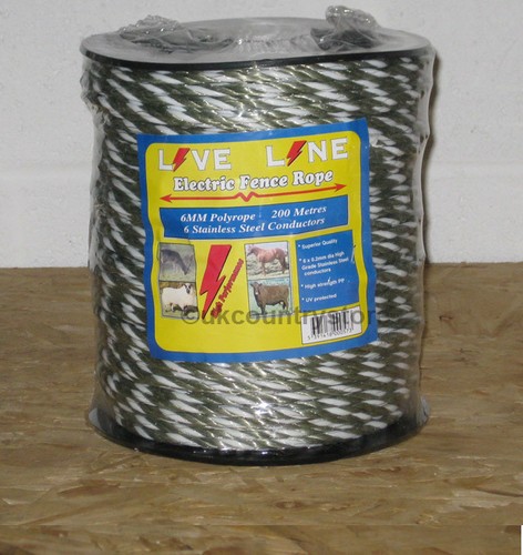 Green white electric fence - /,