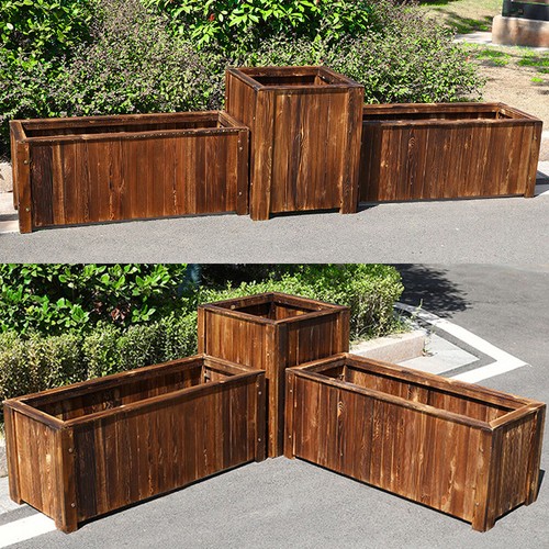 Wood planter box - 24",