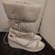 Lacoste Women's Arbonne Ski Trad Boot - Size 4 UK- White - Lace Up Pull On