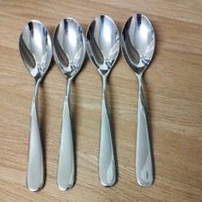 4 Alessi Nuovo Milano Table Larger Dessert Spoons Set stainless steel 19.5cm vgc