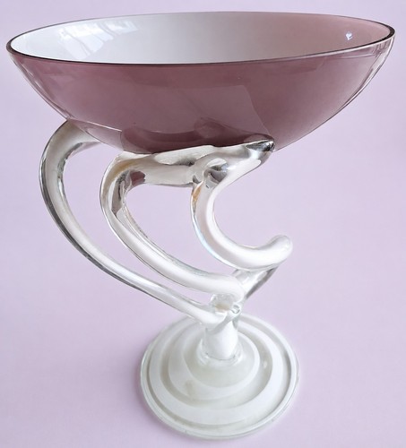Hand blown dusky mauve - hand,