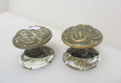 Small vintage brass door knobs - vintage,