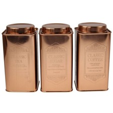 LARGE ENGRAVED SET OF 3 COPPER