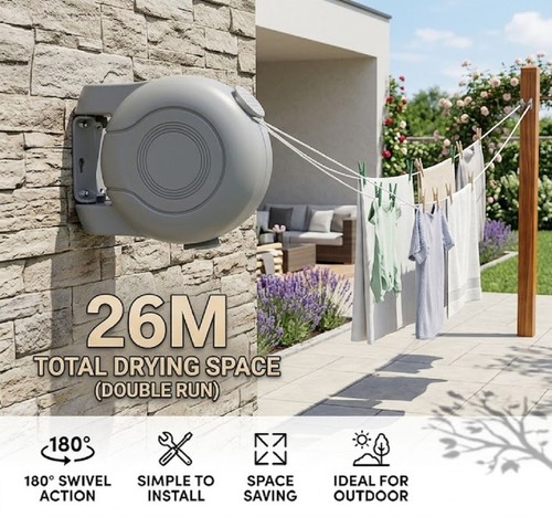 26m retractable washing line - washing,