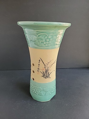 Oriental planter vase - planter, vintage