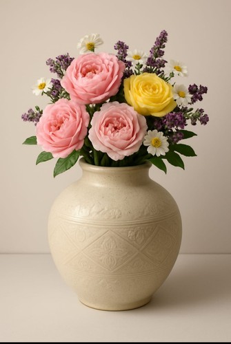 Home ceramic debossed - , cream