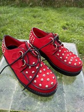Red Size 6 Creeper Shoes Emo