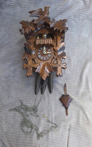 Vtg german cuckoo clock day - vtg,