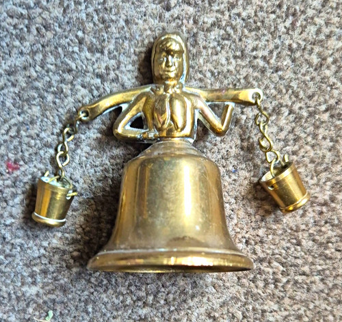 Brass lady figure bell - figure,