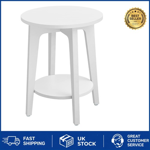 Chic white round - white, bedside