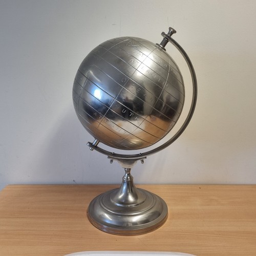 Large metal world globe - metal, on