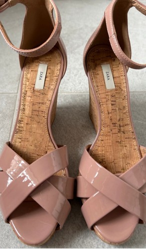 Zara rose wedge sandal size - rose,