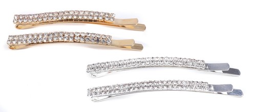 2pcs crystal diamante barrette - 2pcs,