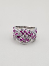 Sterling Silver Ring Tova Synthetic Rubys Large Size T. Please See Info 🤍