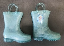 Disney Frozen Elsa Wellington Boots Child’s Size 5 Flashing Heel Lights New