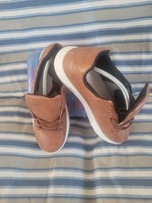 A Brand New Mens Designer Mustard Faux Leather Lace Up Loafers Shoe Size 11