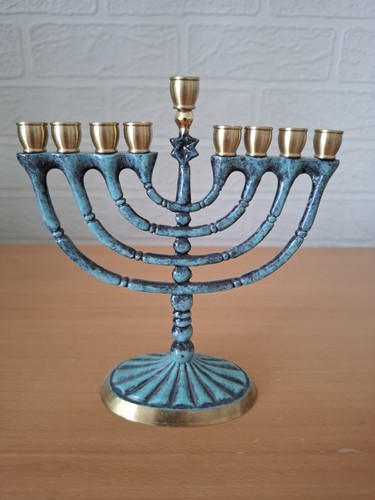 Blue patina brass - blue,