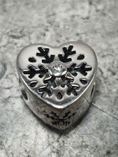 Pandora Snowflake Heart Charm Used