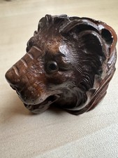 Hand Carved Wooden Lion Head