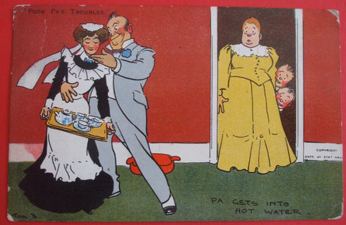 Tom browne comic postcard poor - tom,