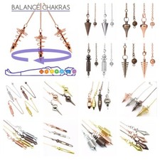 Metal Dowsing Pendulum Healing Point Ball Egyptian Coil Reiki Spiritual Energy